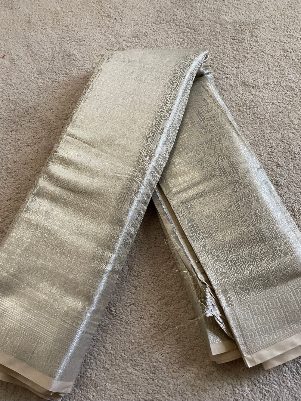 Silver Metallic Sash Saree -